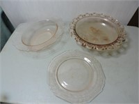 Pink depression glass