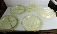 Yellow depression glass luncheon plates