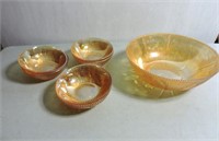Depression glass fruit bowl and nappies