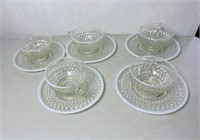 Antique hob nail cups and saucers