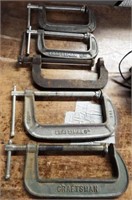 Five C Style Clamps Four Are Craftsman Brand