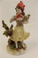 CAPODIMONTE FIGURINE - YOUNG GIRL WITH FLOWERS