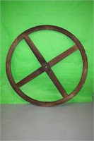 Large Wooden Pulley Wheel, 4 ft