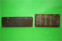 Pair of Old Illinois License Plates, 1916