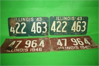 1943 & 1946 Illinois License Plate Soy Fiber