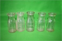 5 Assorted Half Pint Milk Bottles