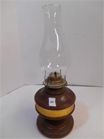 Vintage Wooden Oil Lamp