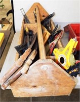 Wood Tool Box & Tools & Poly. Loaded Toolbox