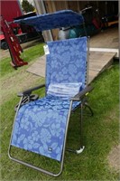 NEW BLISJ LAWN CHAIR W/ CANOPY & CUP HOLDER