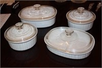 4 Corningware Dishes with Lids