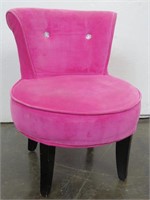Child's Pink Plush Chair with 2 Rhinestones