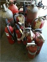 Lot of Fire Extinguishers, Small Table and