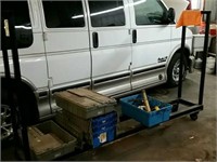 Large rolling cart with contents