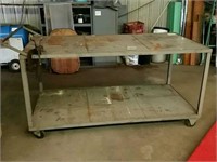 Large Metal Rolling Cart / Work Table