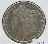 1884 MORGAN SILVER DOLLAR