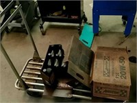 Rolling Cart with 2 cases of oil