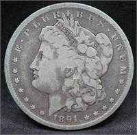 1891-O MORGAN SILVER DOLLAR
