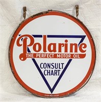 Polarine Motor Oil sign, 42 inch diameter
