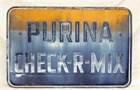 Purina CheckRMix, one sided metal sign
