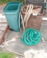 Grouping of Lawn Items including 2 Trash Cans