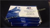 Seven 2003 United States quarter proof sets