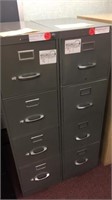 (2) gray 4-drawer file cabinets