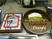 Budweiser clock (works) and Bud sign