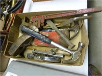 Box of tools (hammers-pipe wrench - misc.)