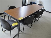 Samsonite 8' Folding Table w/ (8) Chairs