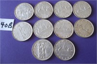 10 Canadian Silver Dollar Coins
