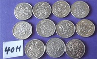 11 Canadian 50 cent Coins