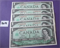 5 1967 Canada Confederation One Dollar paper money
