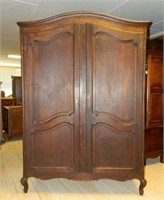 Louis XV Style Two Door Oak Armoire.