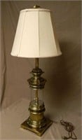 Vintage Brass and Glass Stiffel Table Lamp.