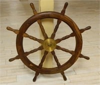 Eight-Spoke Nautical Wooden Ship's Wheel.