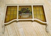 Floral Accented Stained Glass Dividing Panel.
