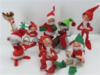 Collection of 7 ANNALEE  Collector Christmas Dolls