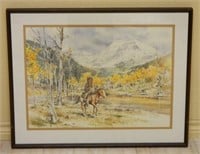 Howard Rees "Lone Rider" Watercolor.