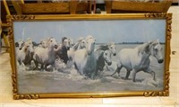 Gilt Framed Print of Horses.