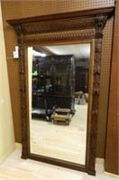 Neo Renaissance Style Oak Framed Mirror.