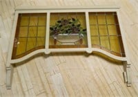 Floral Accented Stained Glass Dividing Panel.