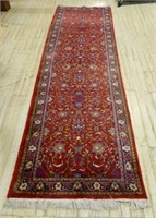 Hand Knotted Wool Rug Runner.