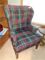 Plaid Wingback Chair