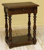 French Farmhouse Style Oak Side Table.