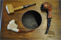 Antique Smoke Stand & Pipes