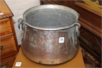 Antique Wrought Iron & Copper Bucket w/ dove tail