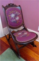Early Victorian Needle Point Rocking Chair