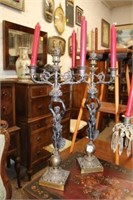 Pair of Antique Figural Candleholders