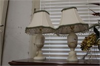 Pair of Alabaster Lamps