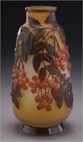 Rare Galle "blown out" cameo glass vase